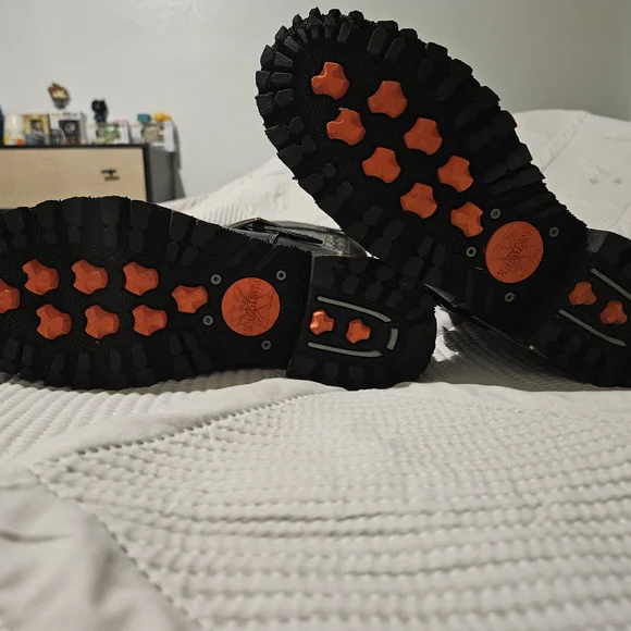 Xelement Sleek Black Leather  Motorcycle Combat Boots - Picture 2 of 6